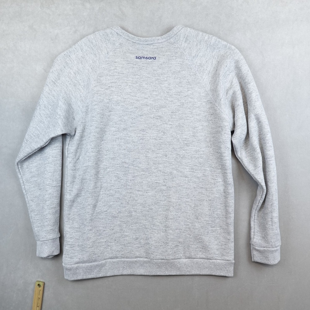 Marine Layer Sweatshirt XL Pullover Heather Gray Fleece Lined Samsara Owl - Picture 8 of 9